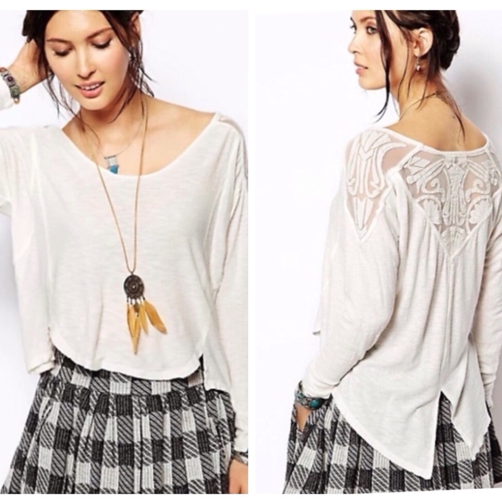 Free People Dove Gray Gatsby Tunic Top Size Small